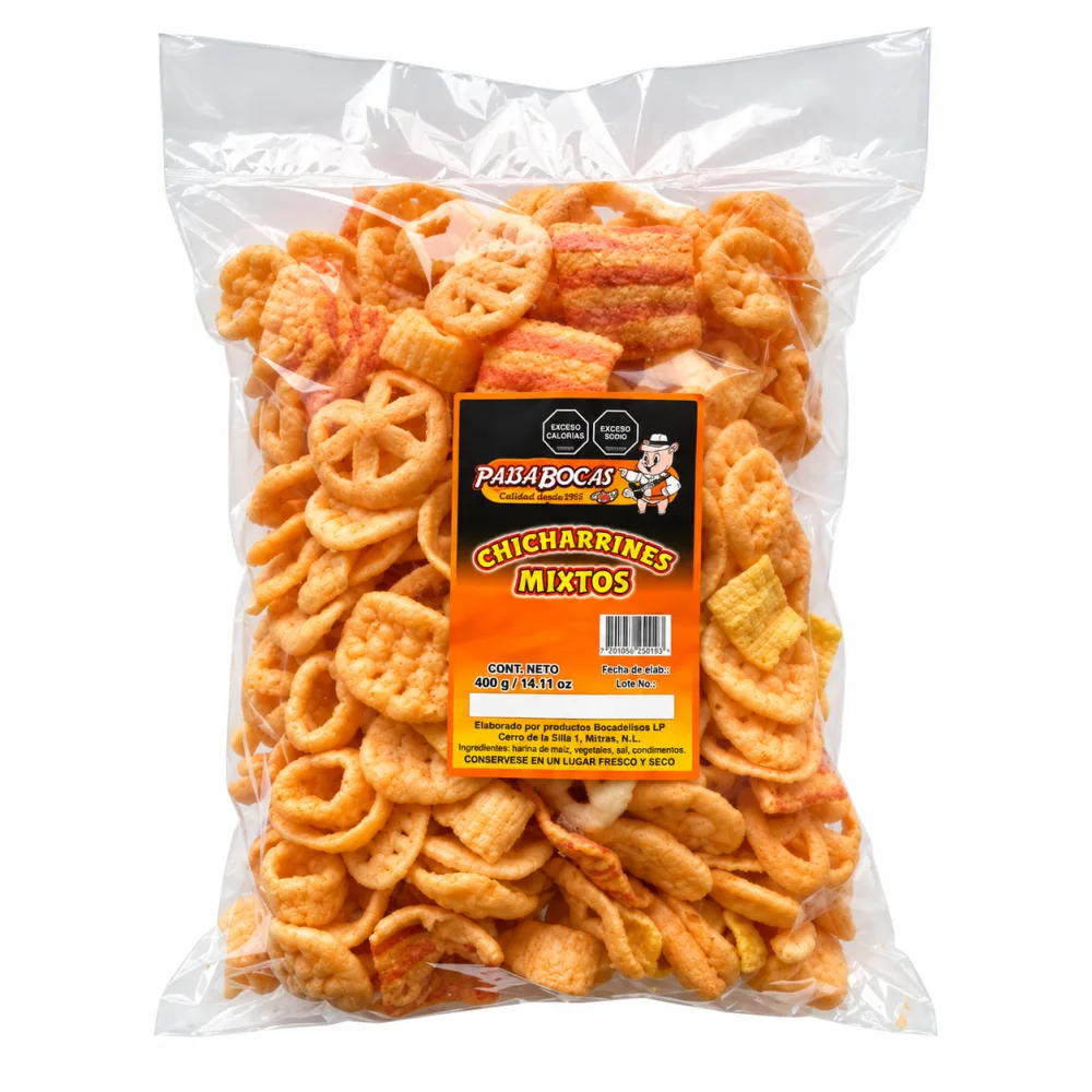 CHICHARRINES SURTIDOS PAISABOCAS X450GR
