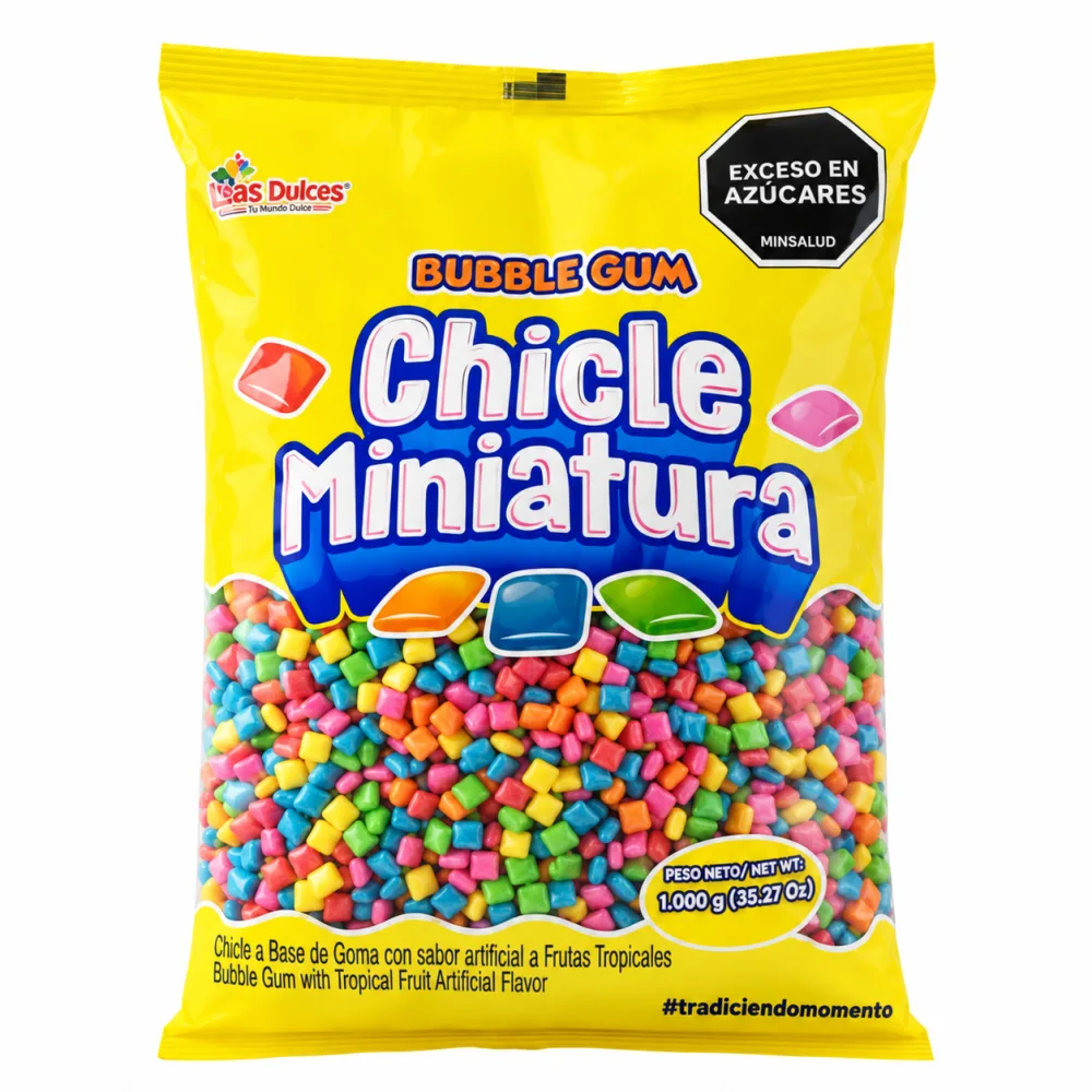 CHICLE MINIATURA BUBBLE GUM X 1000 G