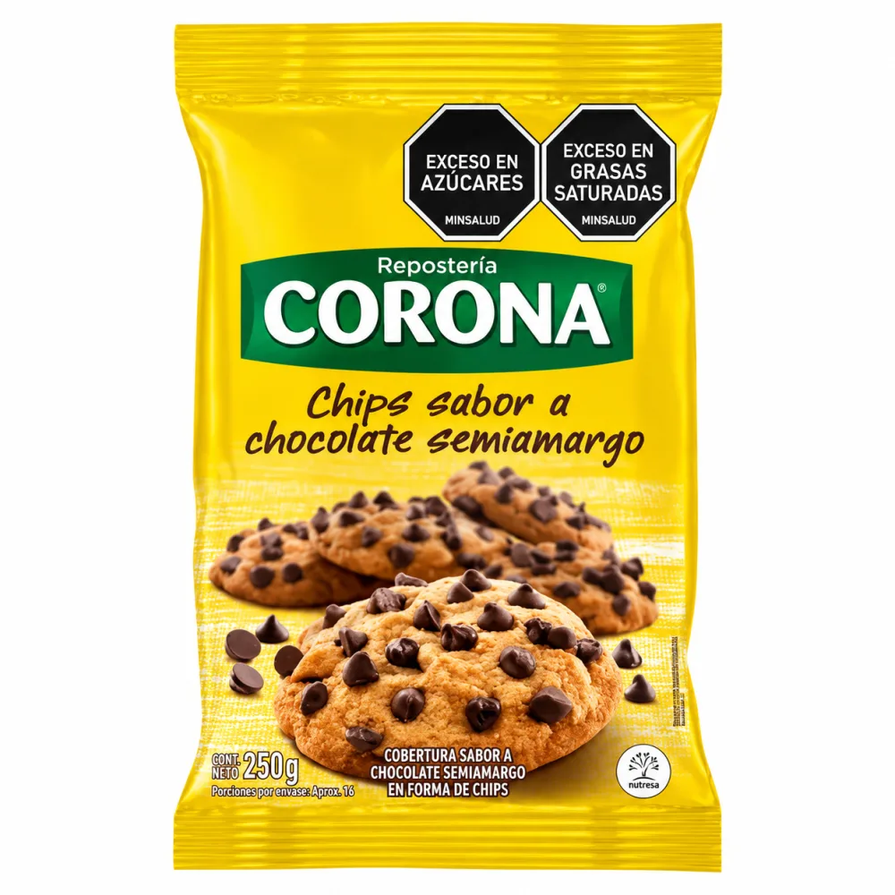 CHIPS CHOCOLATE CORONA X 250G