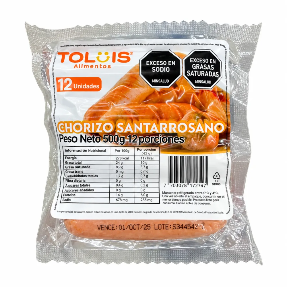 CHORIZO SANTARROSANO TOLUIS X 500G
