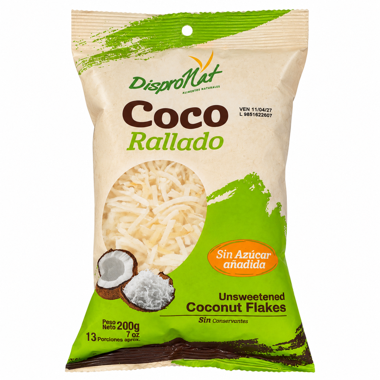 COCO RALLADO SIN AZUCAR *200 G