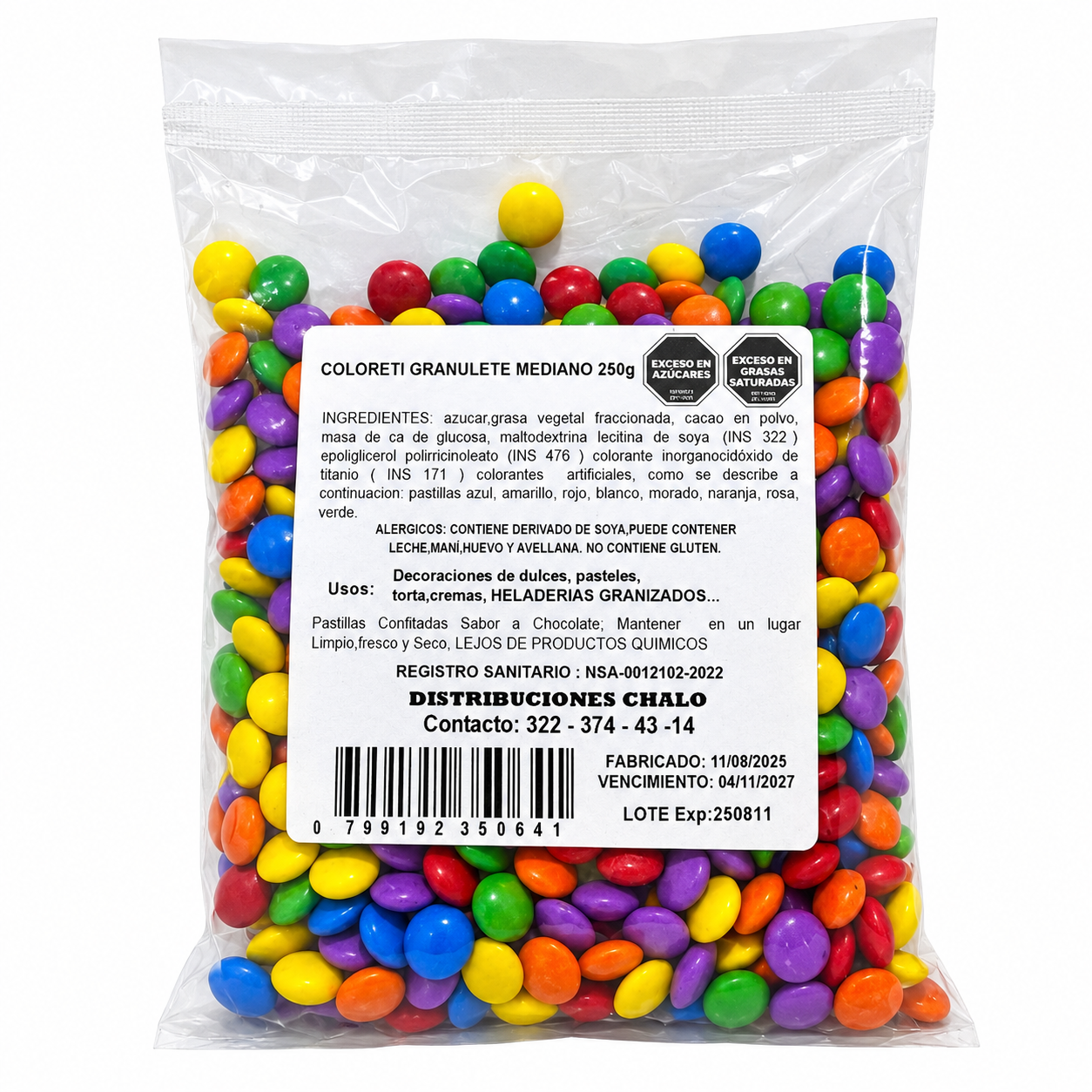 COLORETI MEDIANO X 250 G CHALO