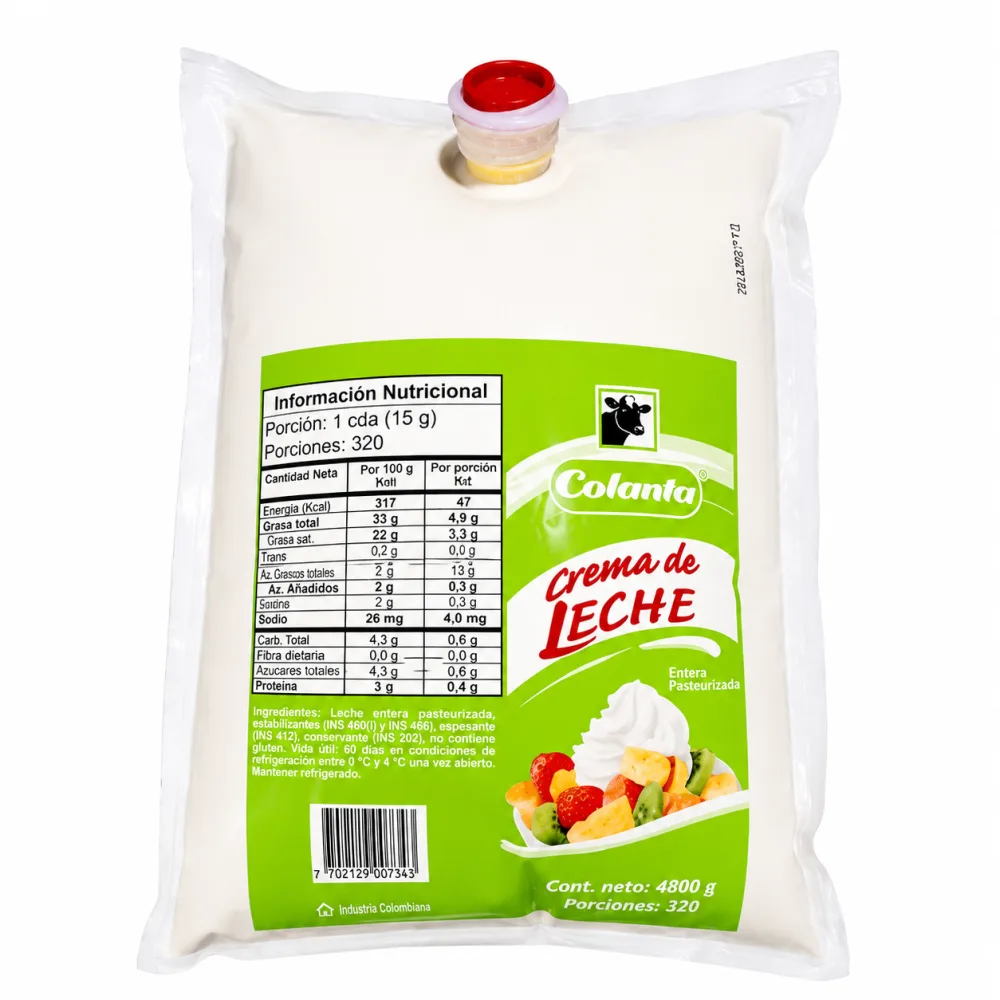CREMA DE LECHE COLANTA * 4800 G