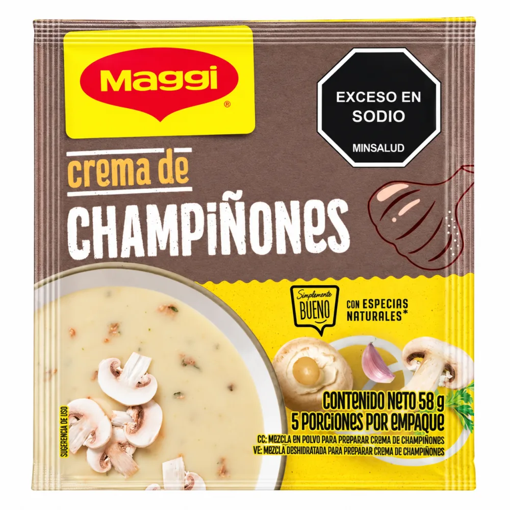 CREMA DE POLLO CHAMPIÑONES MAGGU X 60 G