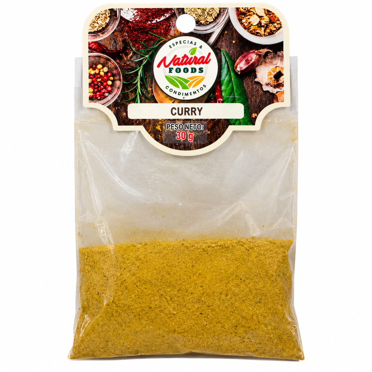 CURRY NATURAL FOODS X 30 G
