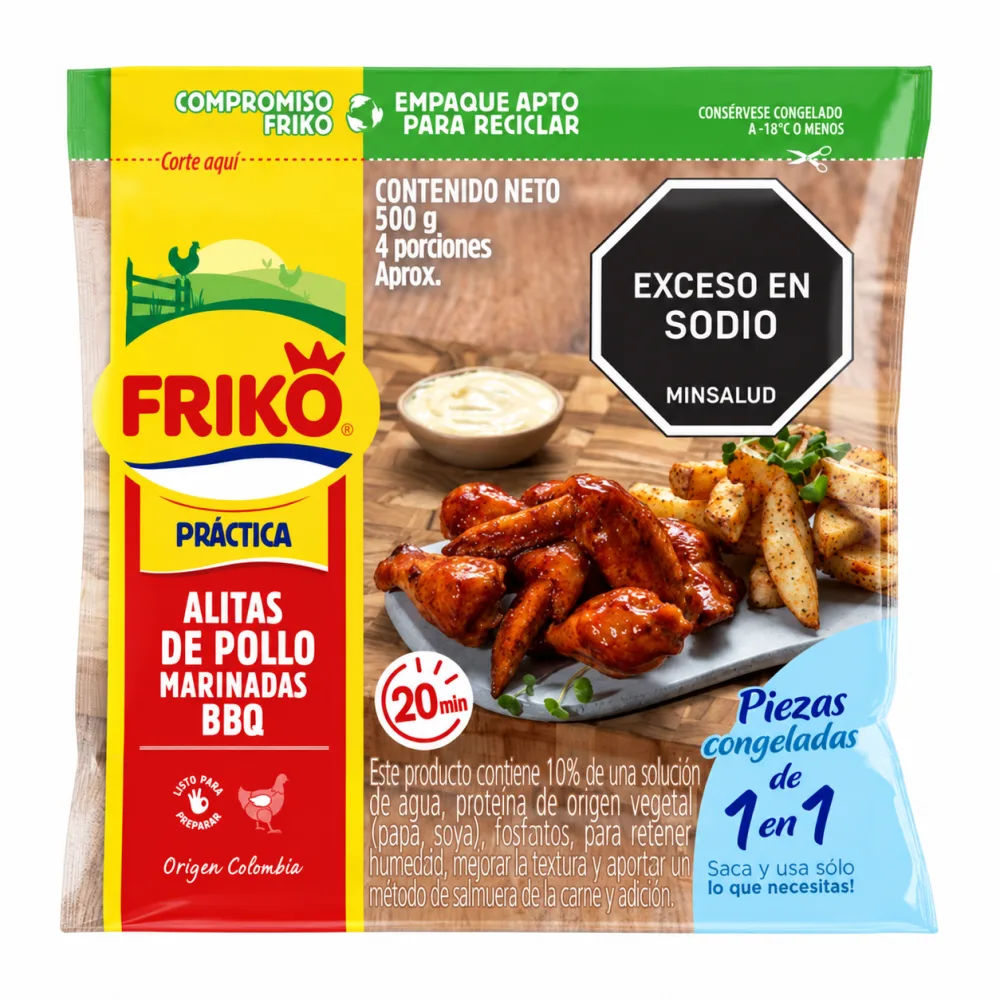 ALITAS BBQ MARINADAS X 500 G