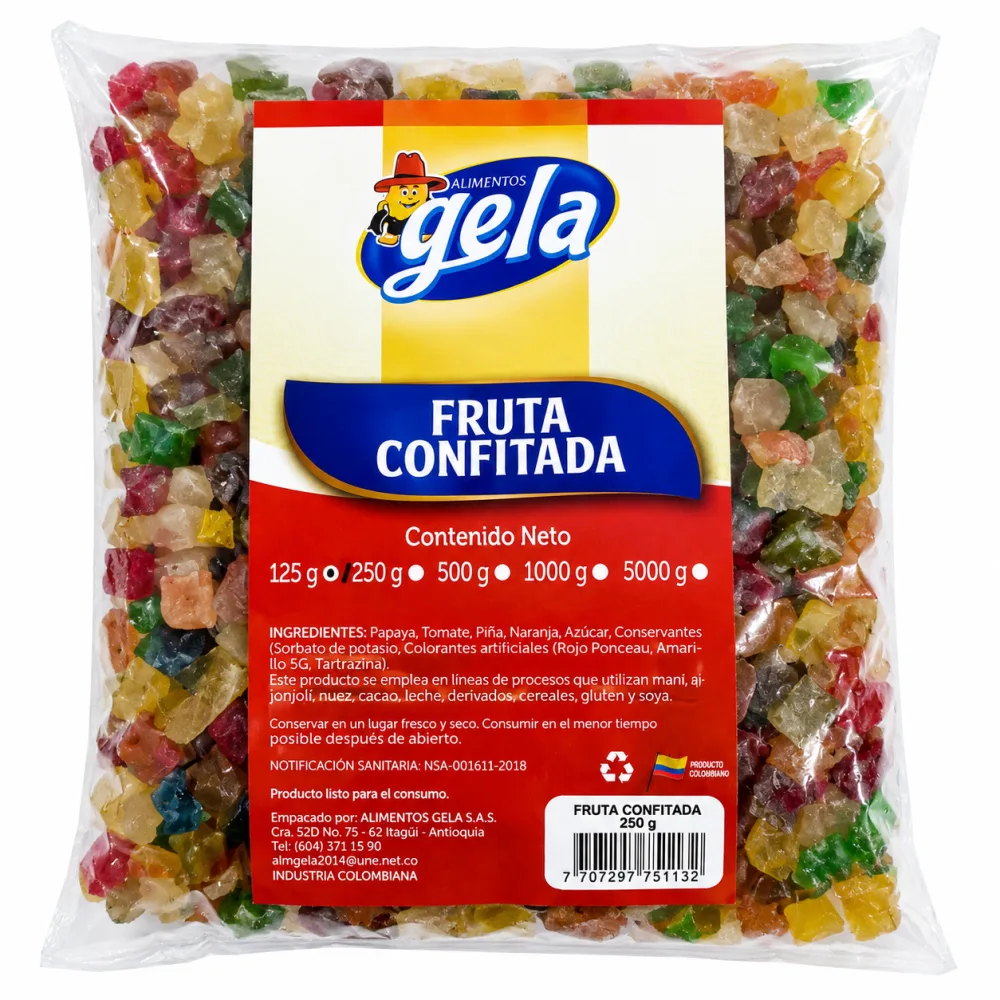 FRUTA CRISTALIZADA GELA X 250G