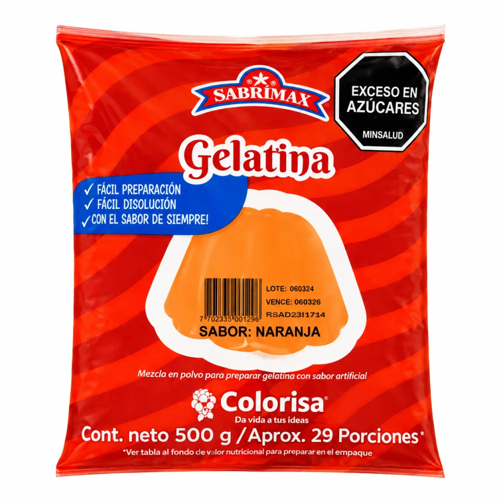 GELATINA SABRIMAX NARANJA 500G