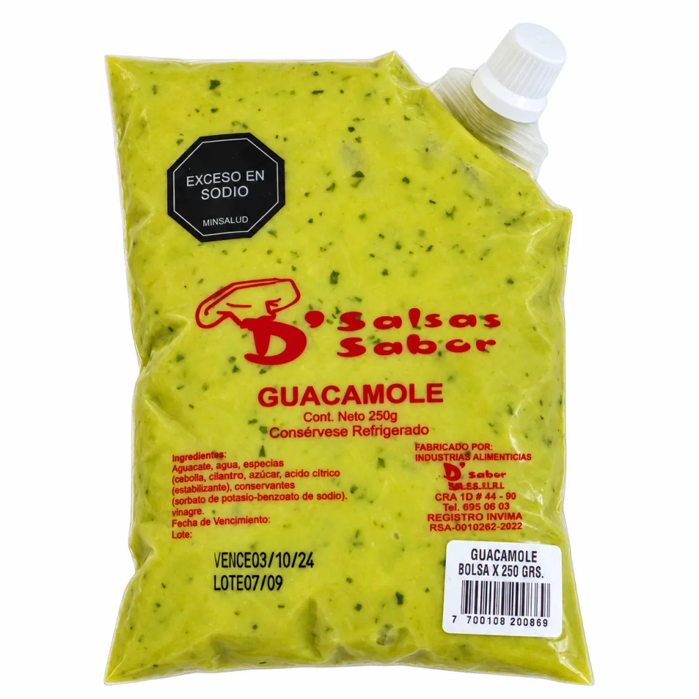 GUACAMOLE DEL SABOR X 250 G