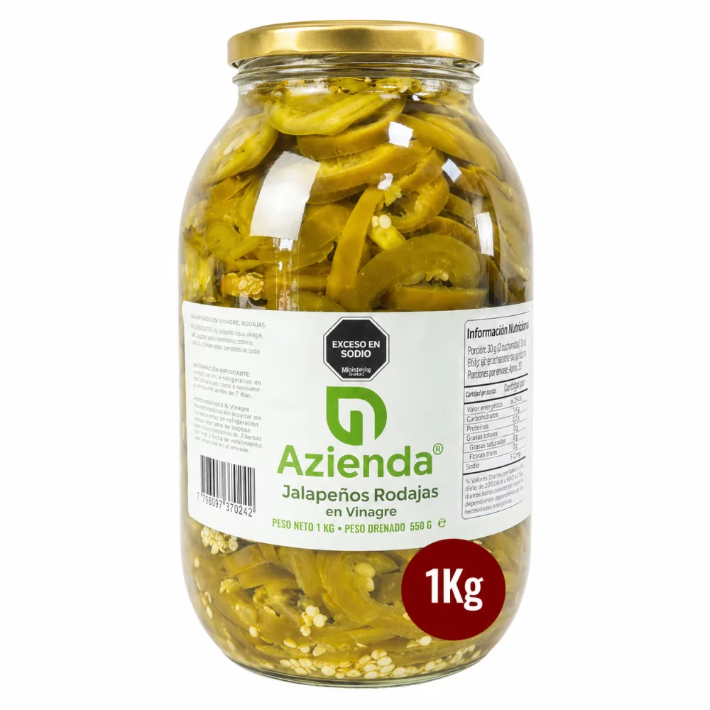 JALAPEÑO RODAJAS FCO X 1000 G AZIENDA