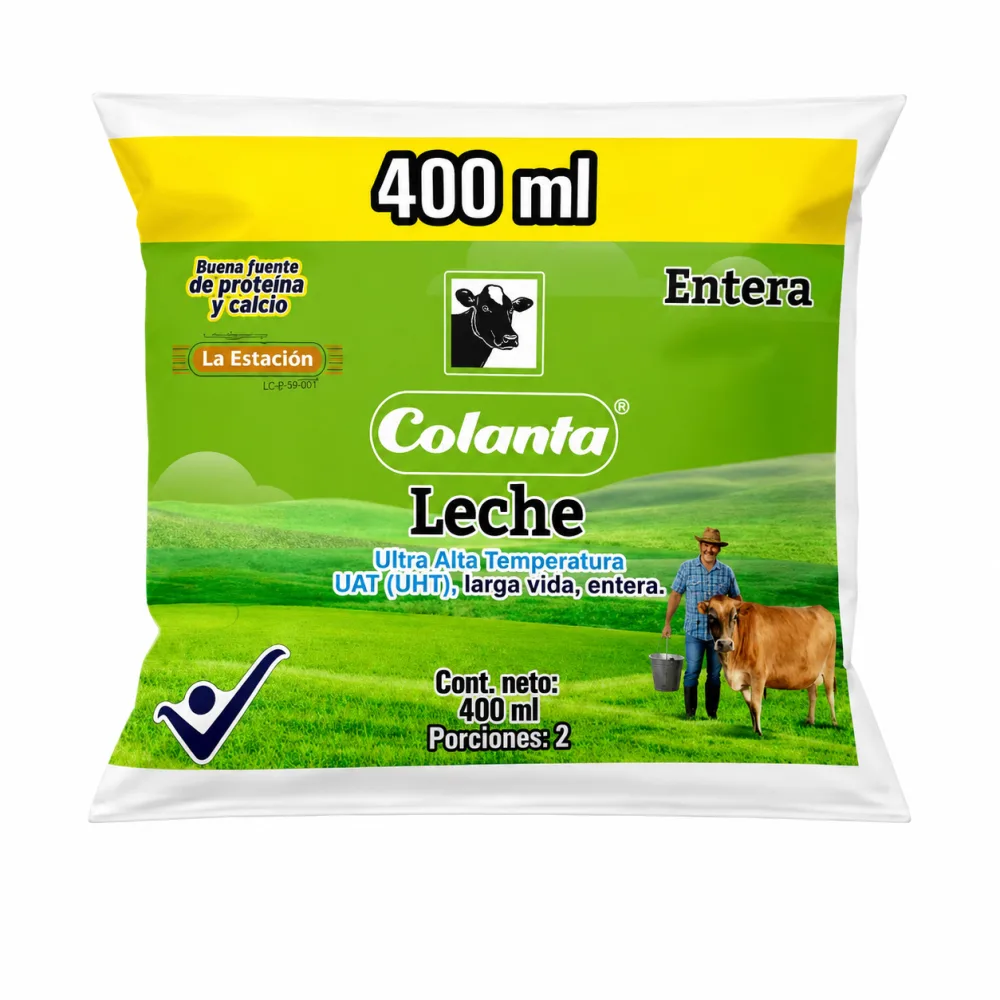 LECHE ENTERA BOLSA UHT 400 ML