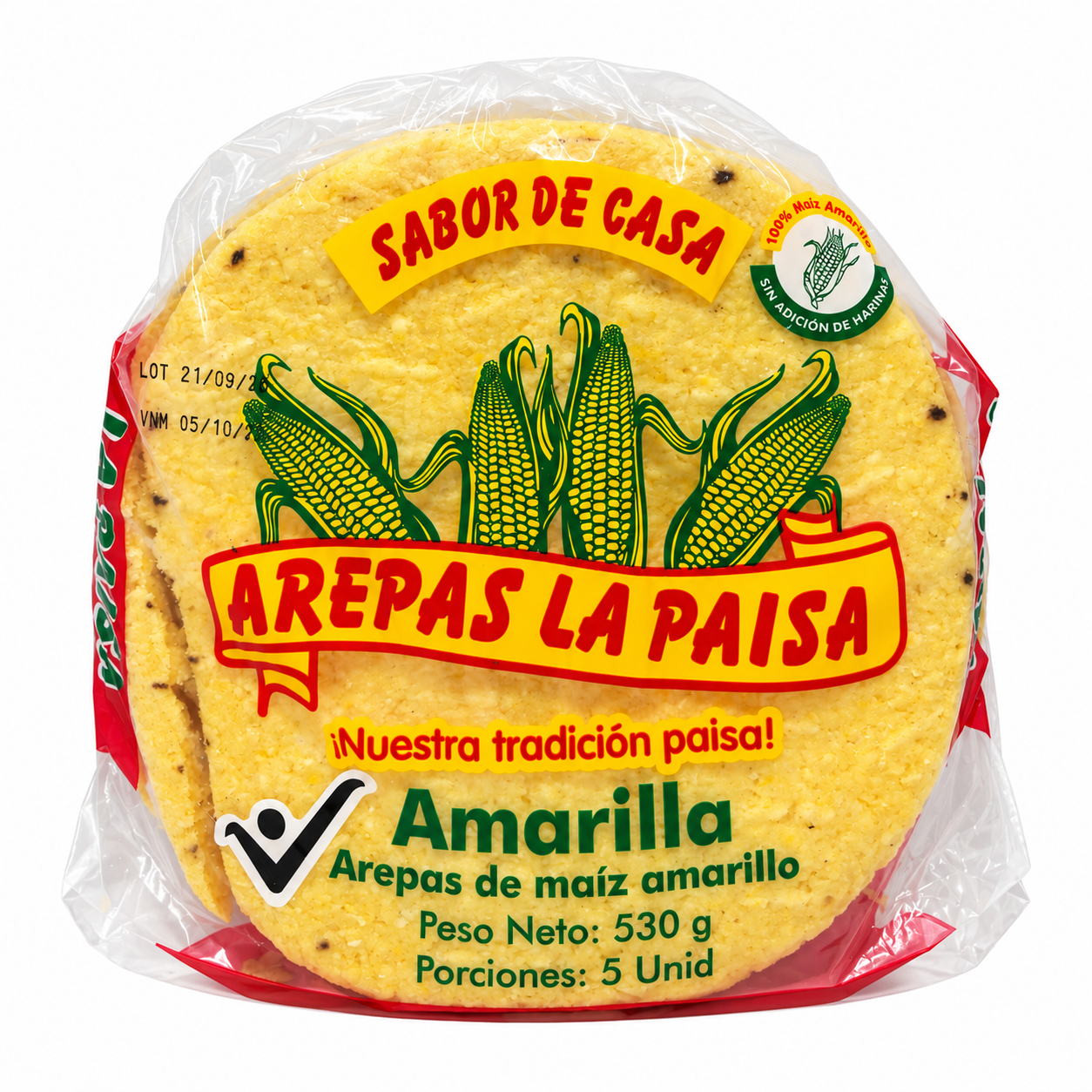 AREPA AMARILLA LA PAISA X 5 UND