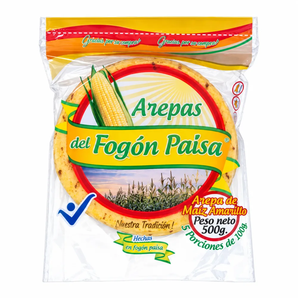 AREPA TELA AMARILLA FOGON PAISA X 5