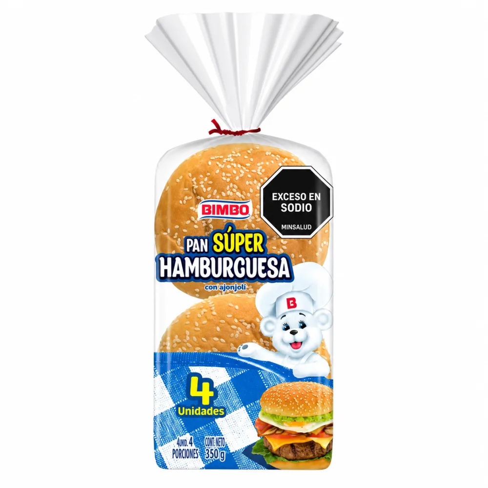 PAN SUPER HAMB BIMBO X 4 UND