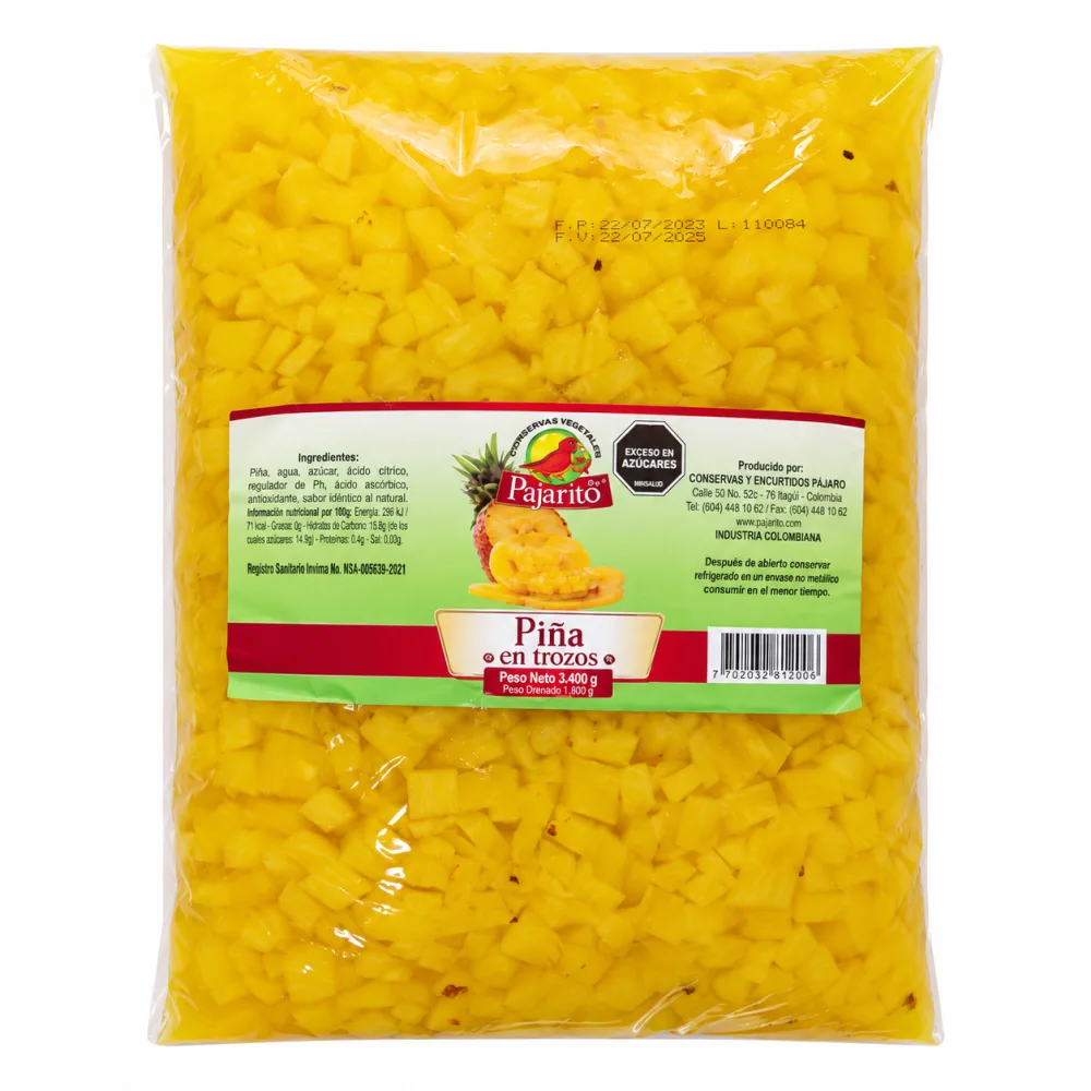 PIÑA TROZOS PAJARITO X 3400 G