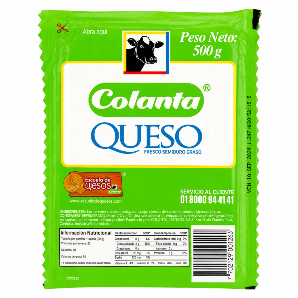 QUESO BLANCO COLANTA X 500 G