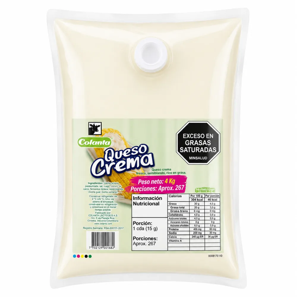 QUESO CREMA X 4000 G COLANTA