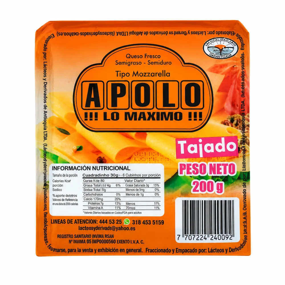 QUESO TAJADO APOLO X 200 G