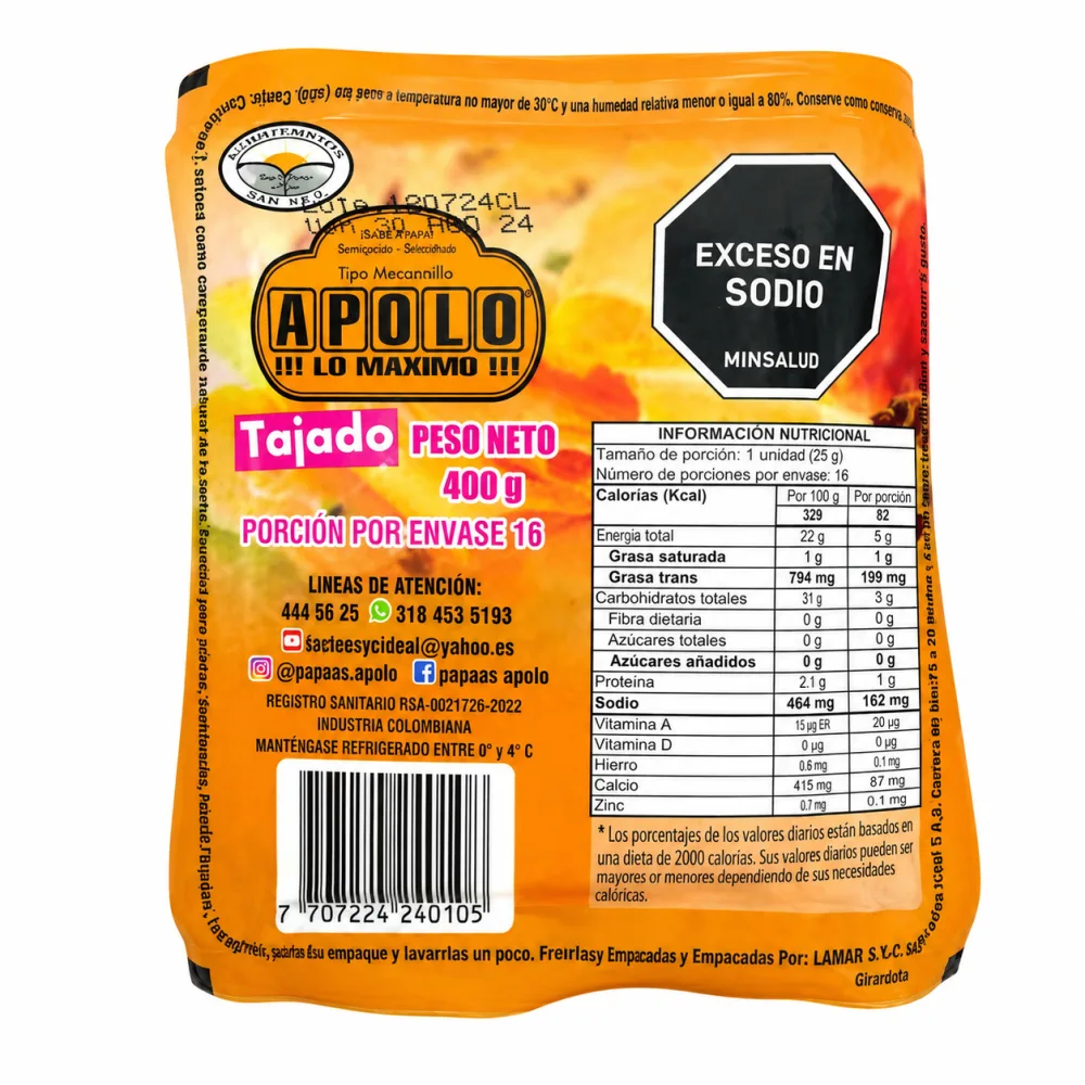QUESO TAJADO APOLO X 400 G