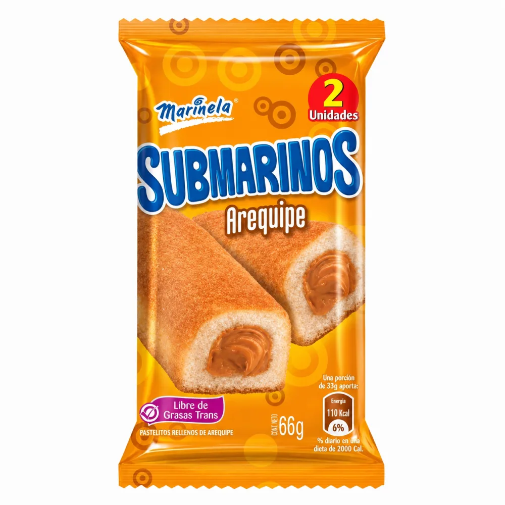 SUBMARINOS AREQ BIMBO 66 G*2