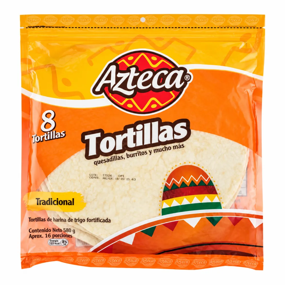 TORTILLA AZTECA GRANDE 580G *8