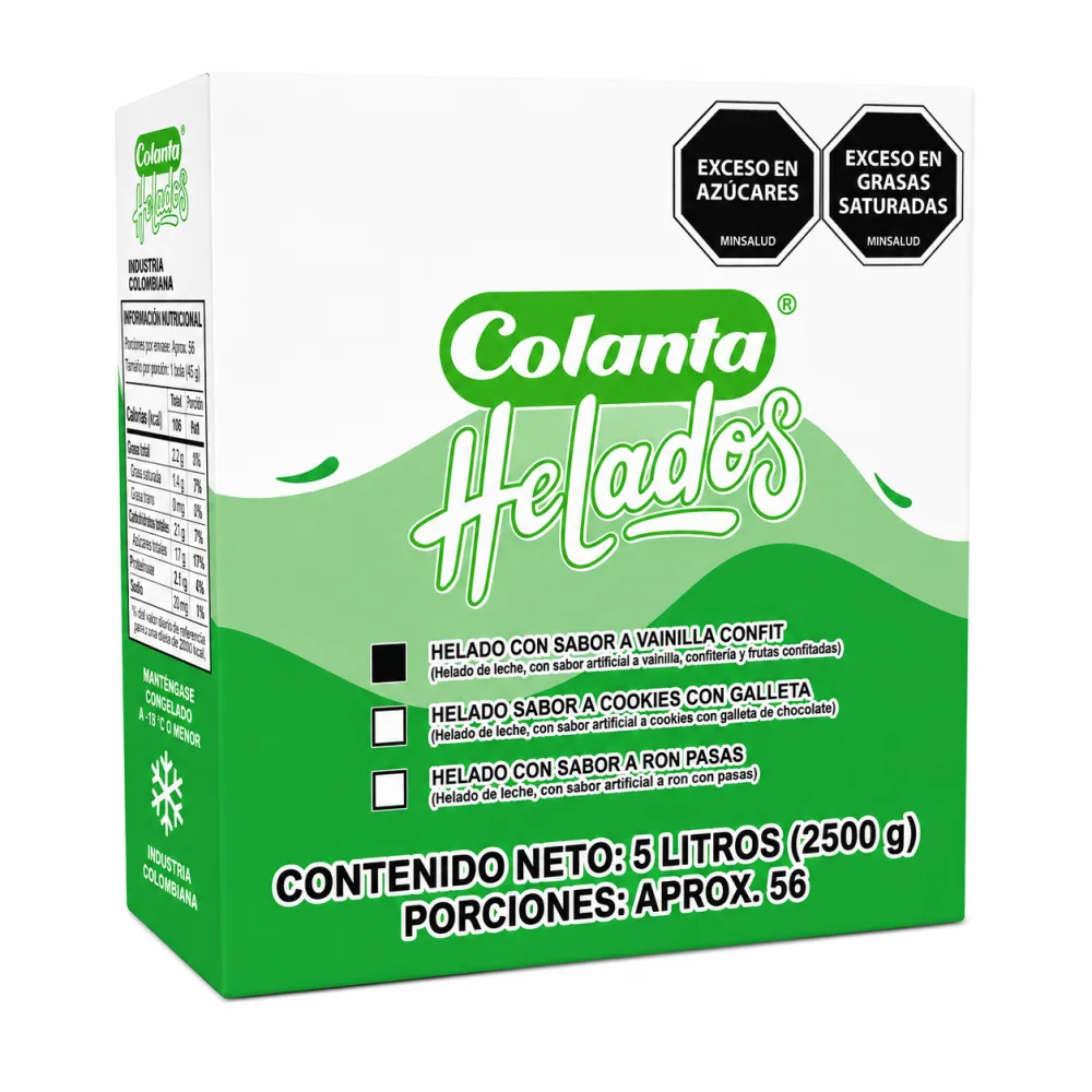 VAINILLA CHIPS 5LT HELADO COLANTA