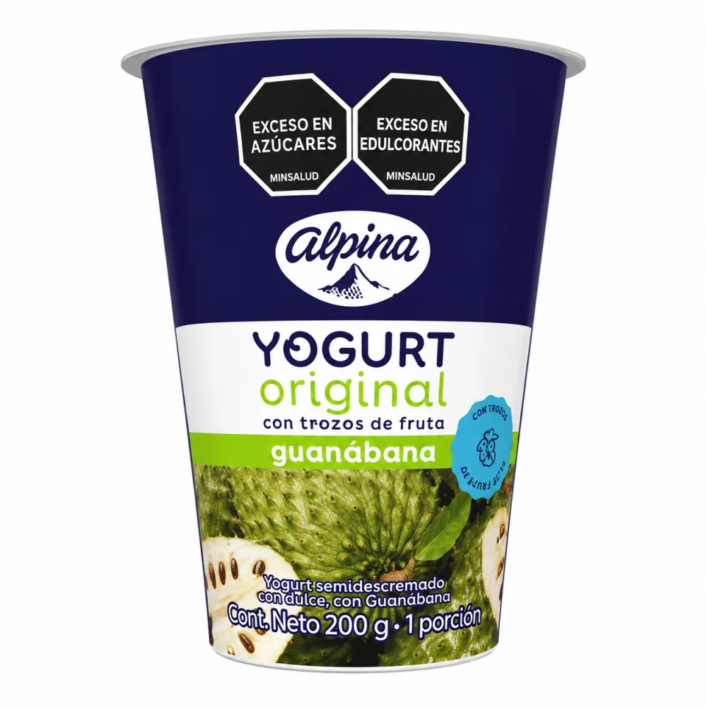 YOGURT ORIGINAL GUANABANA ALPINA VASO X
