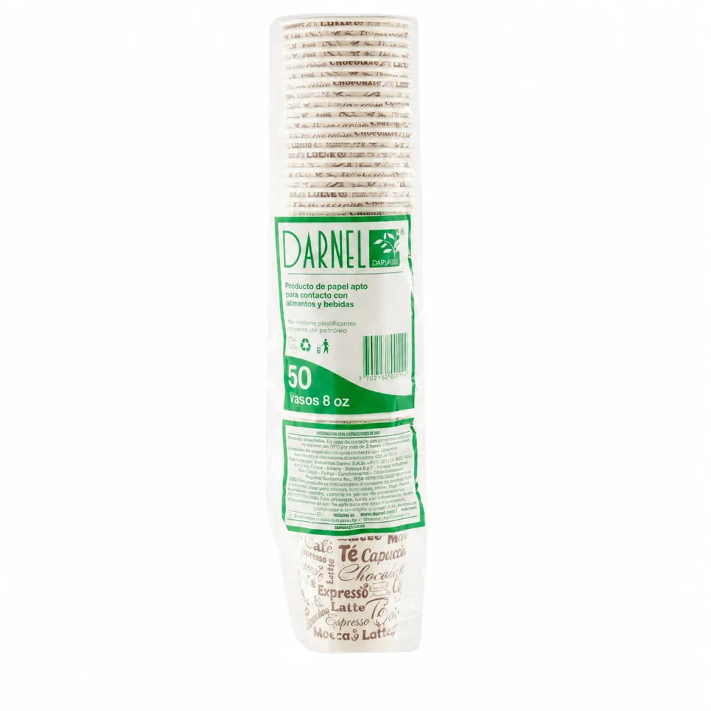 VASO CARTON 8 oz DARNEL X 50