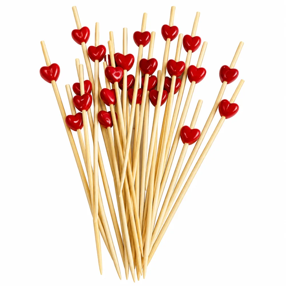 BROCHETA DECORATIVA CORAZÓN X 12CM X 50 UND