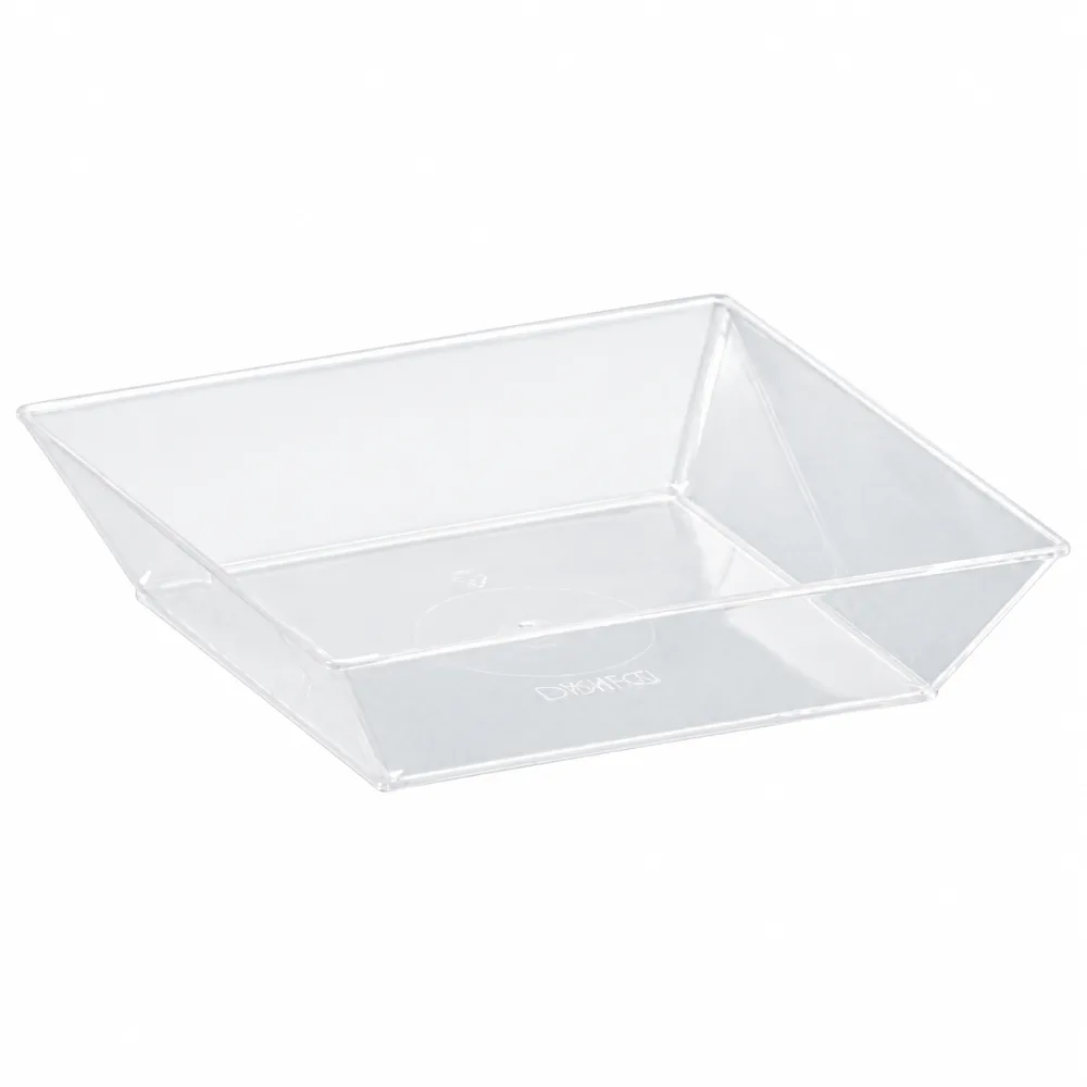 PLATO CRISTAL CUADRADO X 10 UND