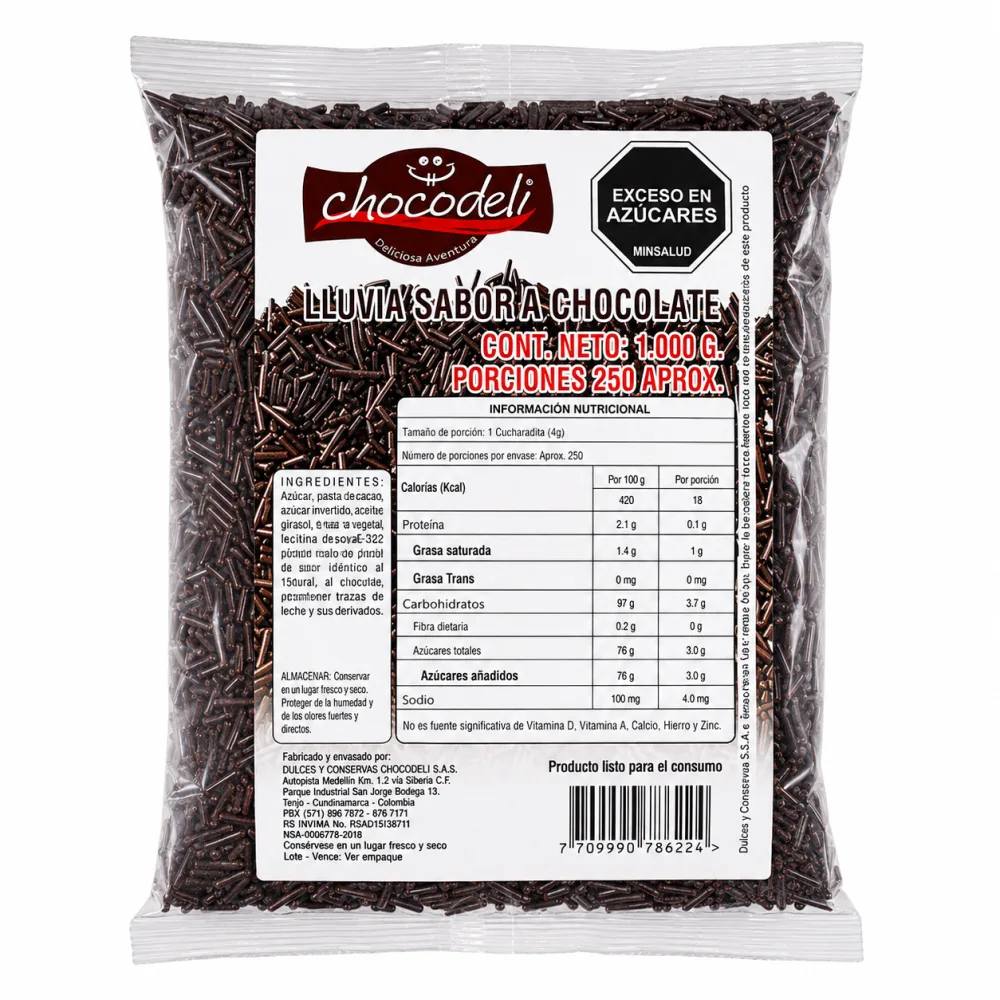 LLUVIA CHOCOLATE CHOCODELI X 1000 G
