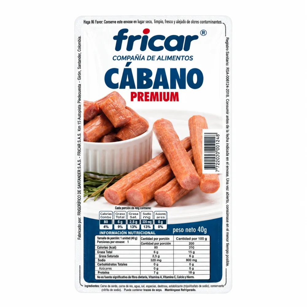 CABANO NATURAL 60 GR FRICAR