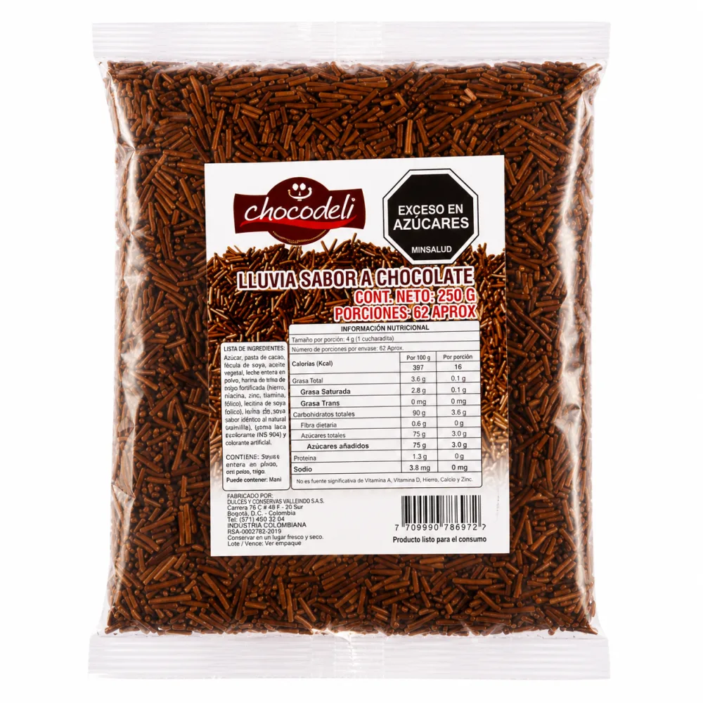 LLUVIA CHOCOLA CHOCODELI X 250 G