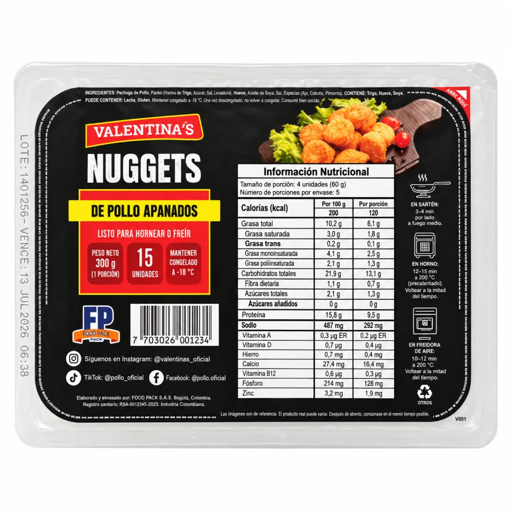 NUGGETS APANADO VALENTINA X 300 G