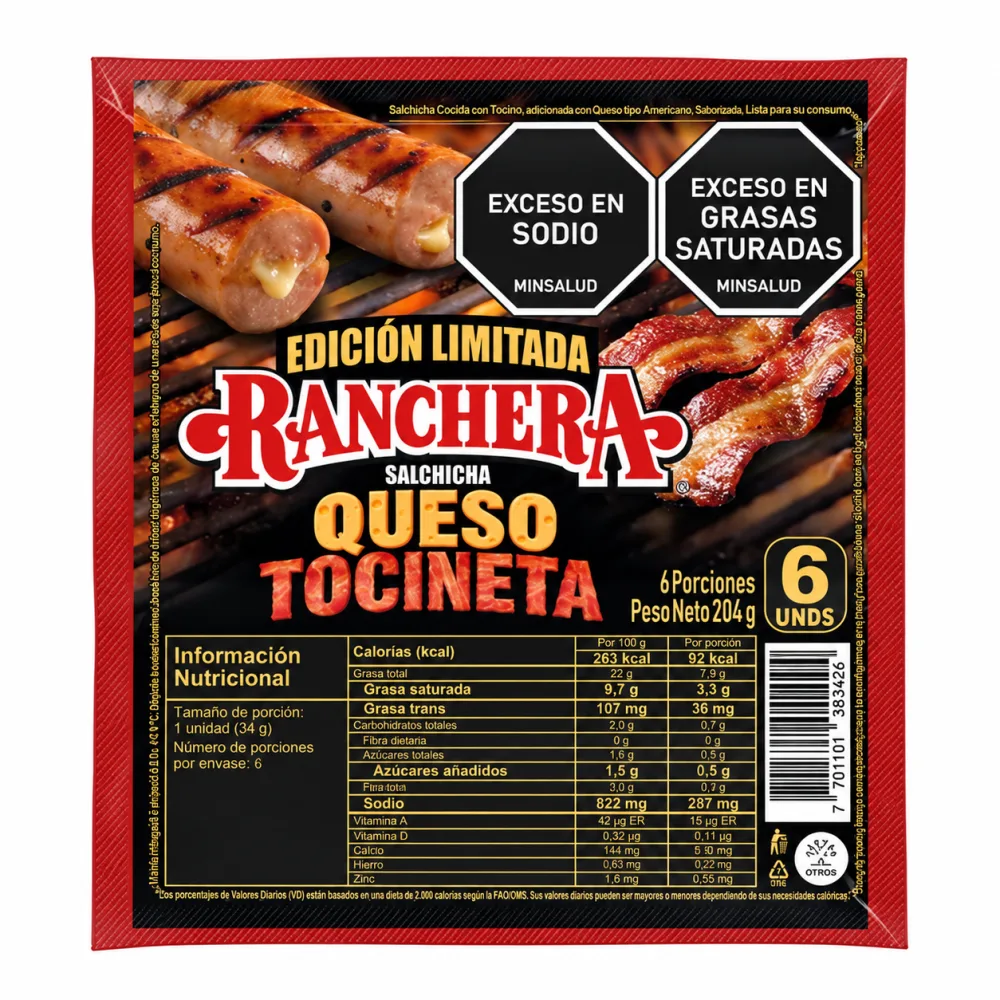 SALCH RANCH QUESO Y TOCINETA X 204g X 6 UN