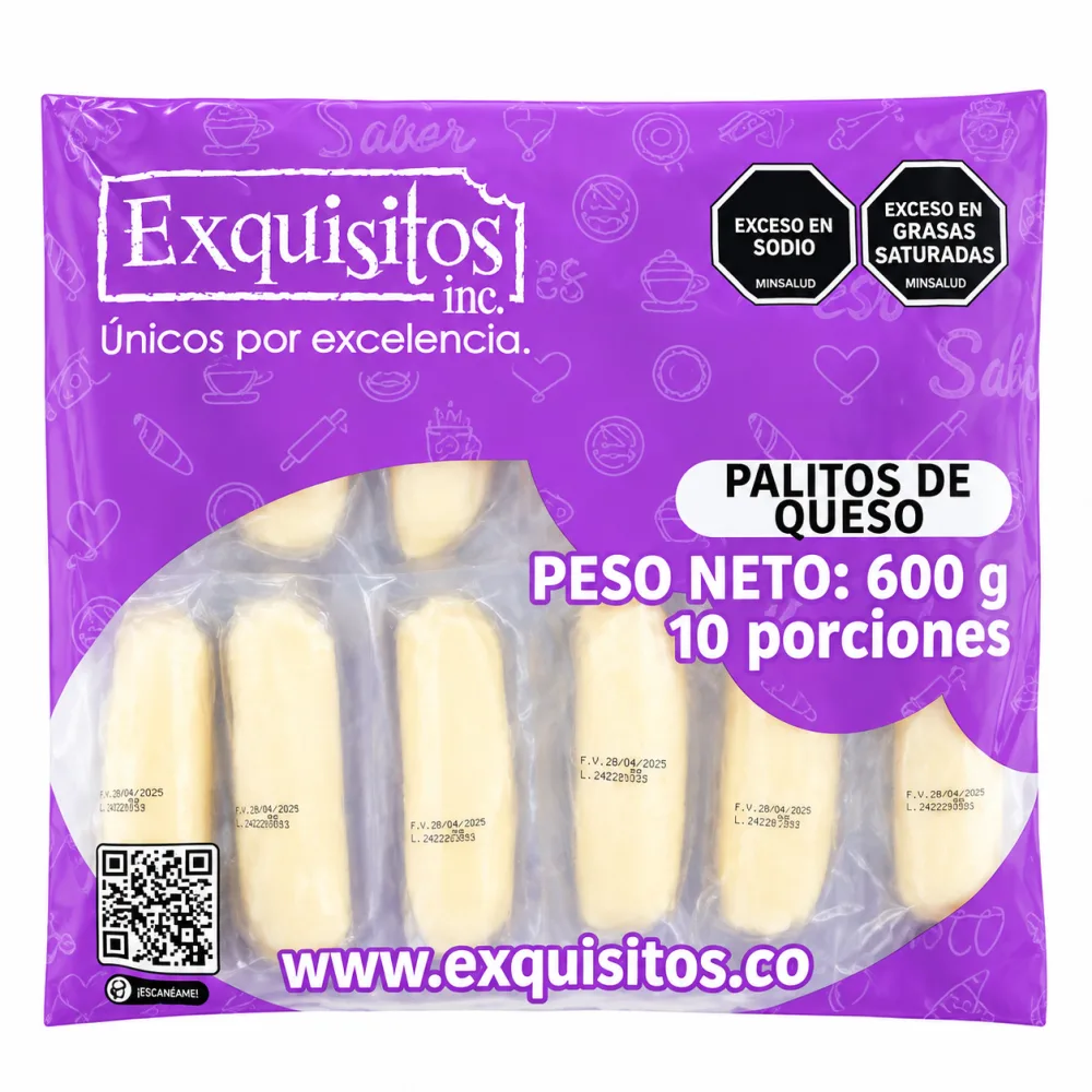 PALITOS DE QUESO EXQUISITOS X 10 X 600 G