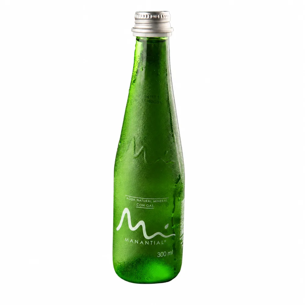AGUA MANANTIAL CON GAS X 300 ML VIDIRIO