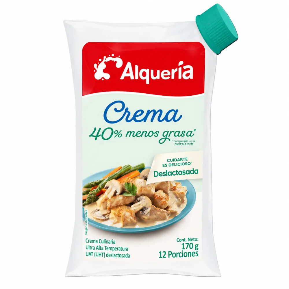 CREMA DE LECHE MENOS GRASA ALQUERIA X 170 G