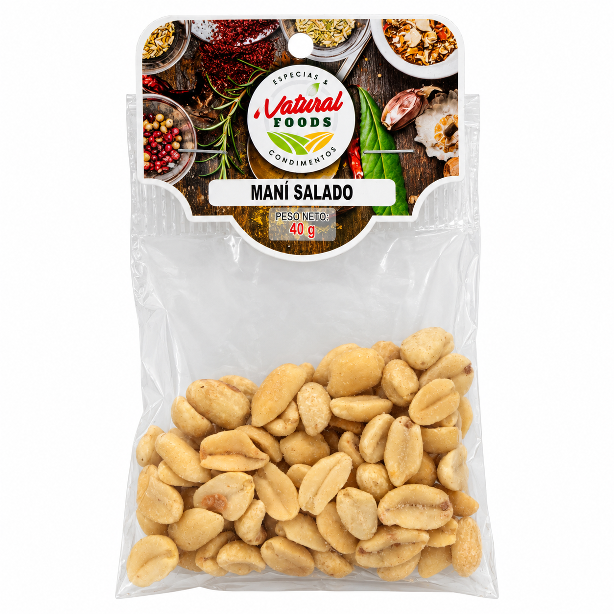 MANI SALADO NATURAL FOODS X 35 G