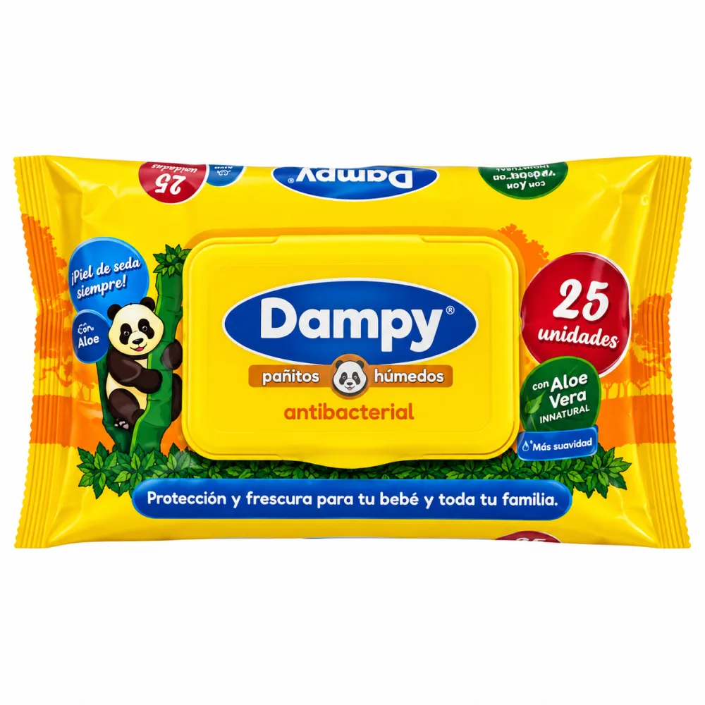 PAÑITOS HUMEDOS DAMPY X 25 UND