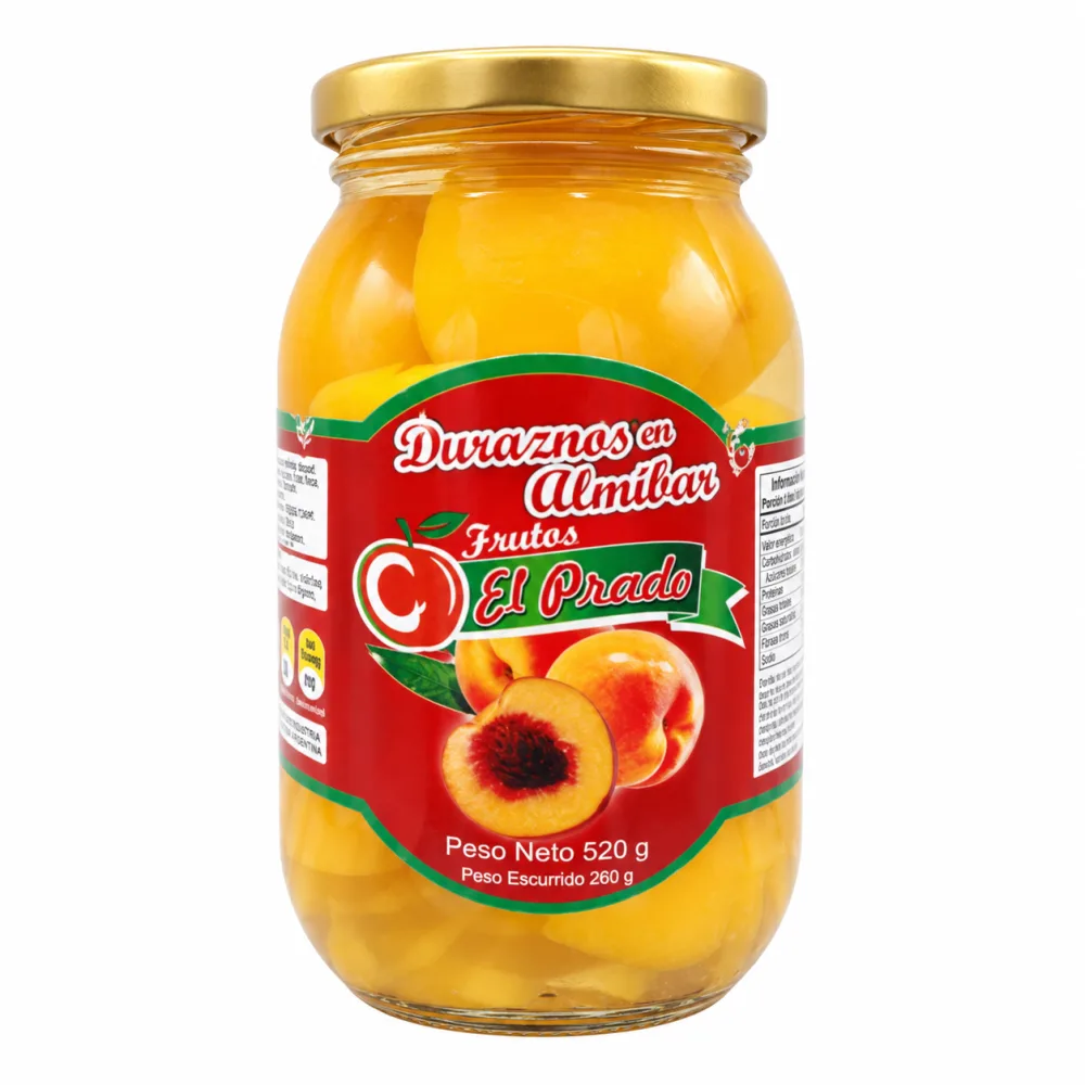 Duraznos en Almibar Frasco El Prado 520 g