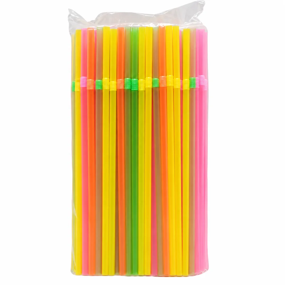 Pitillo Flexible Colores 100 Und