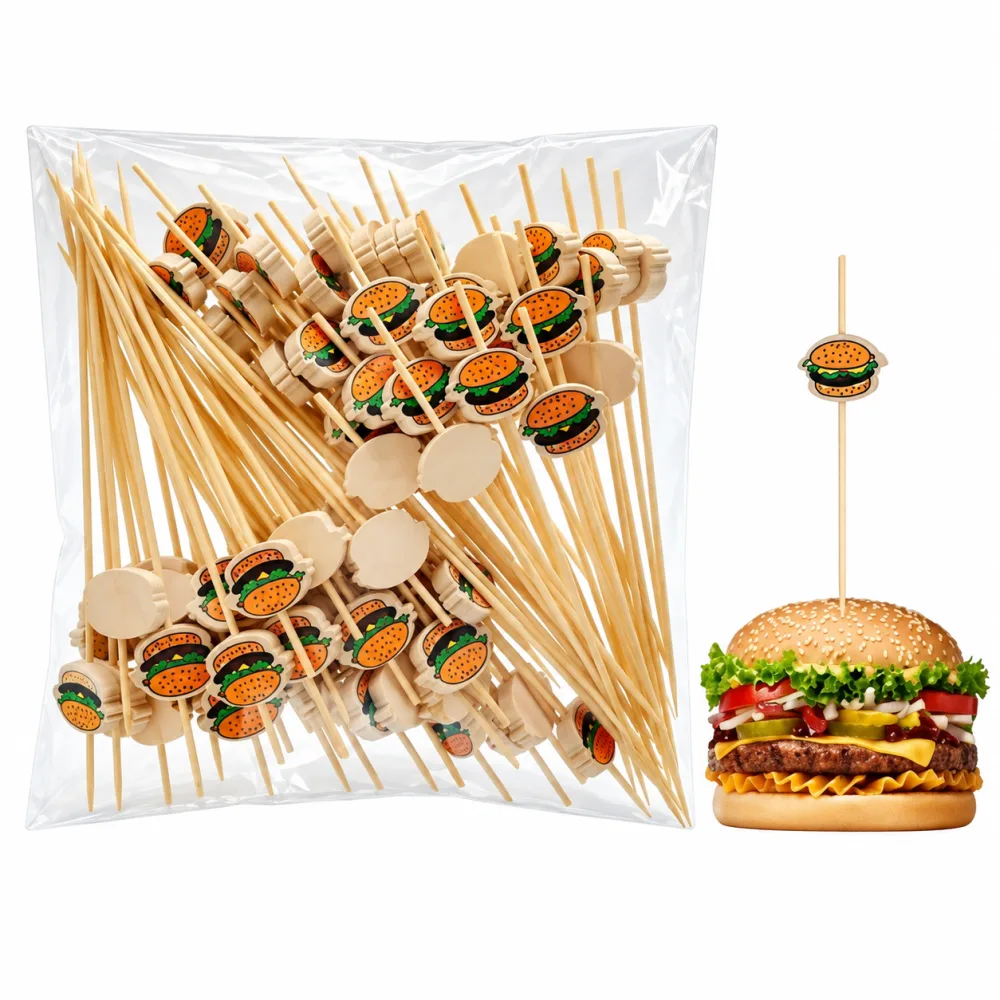 BROCHETA DECORATIVA BURGUER 12CM X50