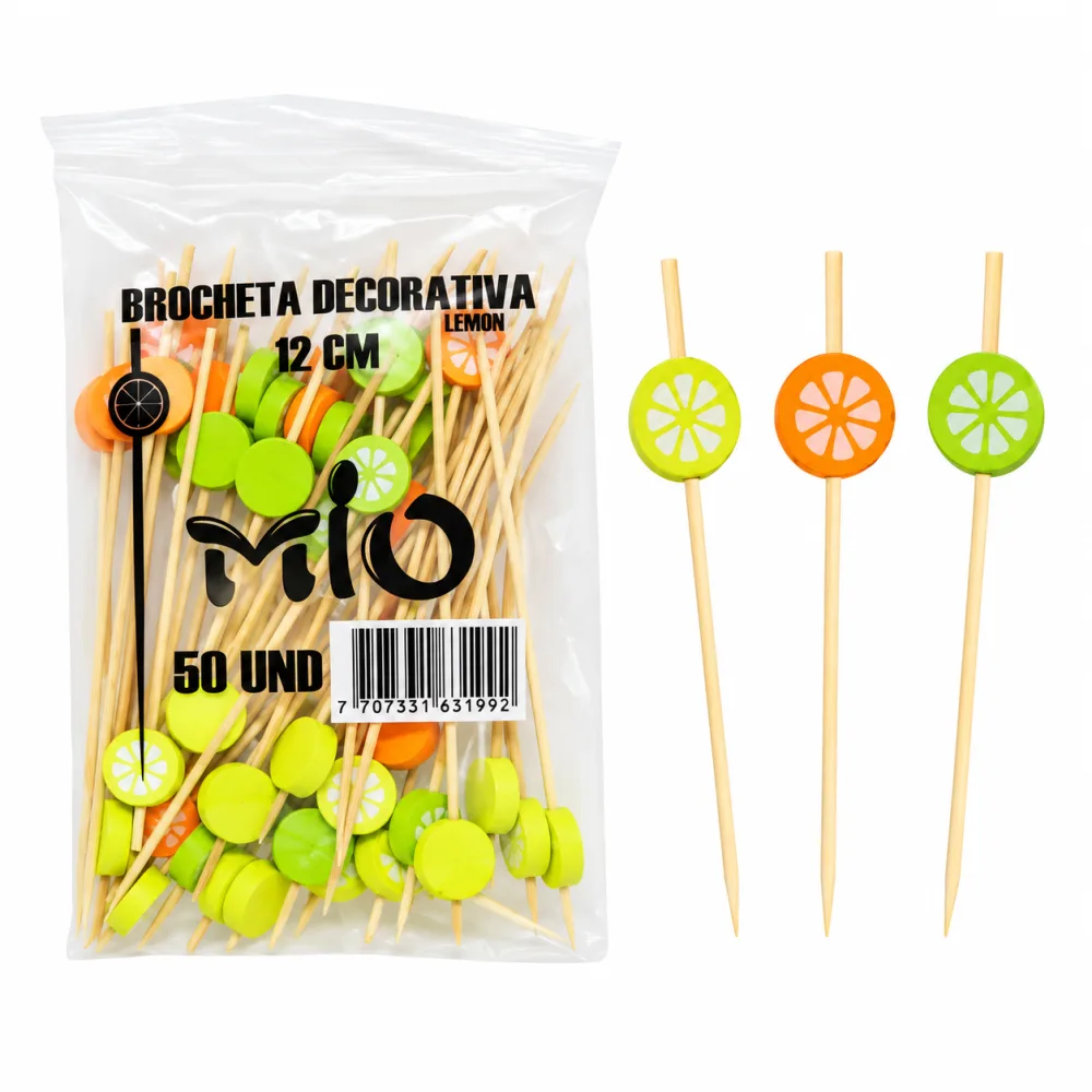 BROCHETA DECORATIVA LEMON 12CM X 50