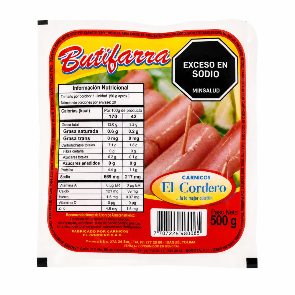 BUTIFARRA EL CORDERO X 500 G